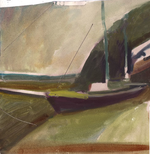 Malerei mit dem Titel "Boat Porthmerion" von Jamie Boyd, Original-Kunstwerk