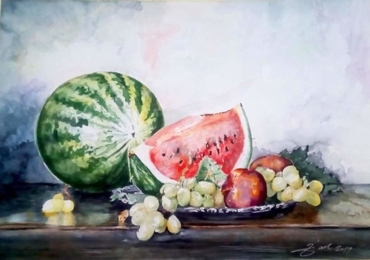 Painting titled "Gift of summer" by Jaca Sokolovic Begic, Original Artwork, Watercolor