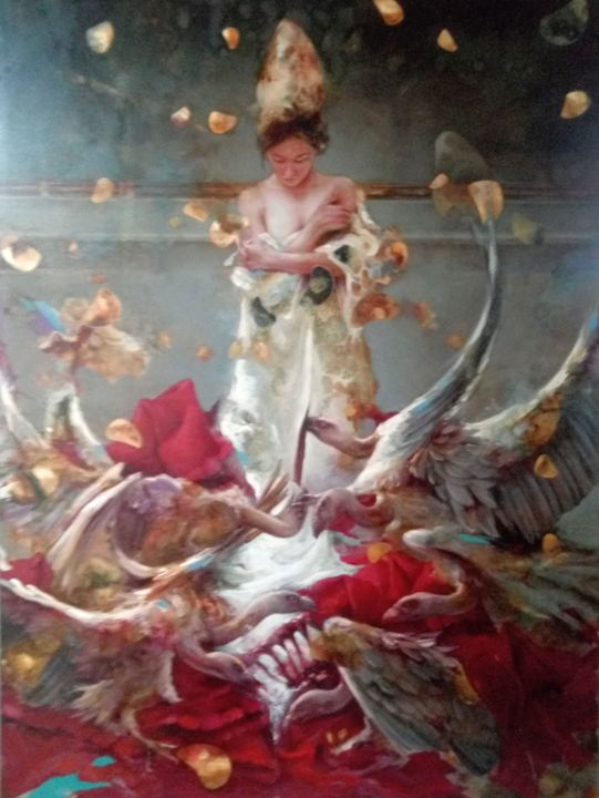 Painting titled "La Santísima" by Antonio Cavagnaro, Original Art, Oil