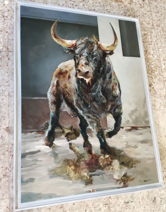 Pintura titulada "El Toro ll" por Antonio Cavagnaro, Obra de arte original, Oleo