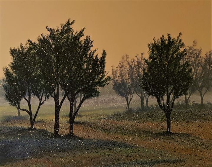 Painting titled "Paesaggio II" by Jacek Malinowski, Original Art, Acrylic