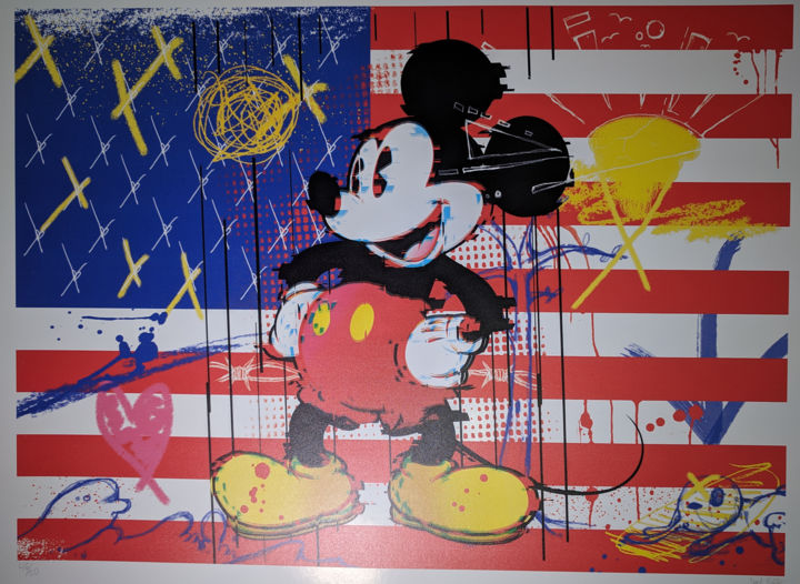 Estampas & grabados titulada "American Mickey" por Jack Vitaly, Obra de arte original