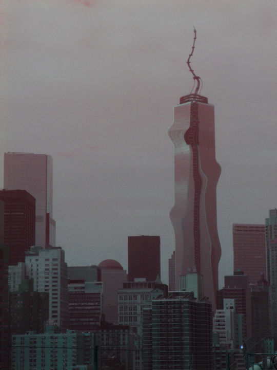 Fotografie getiteld "Twisted Tower" door Jack Welch, Origineel Kunstwerk, Gemanipuleerde fotografie