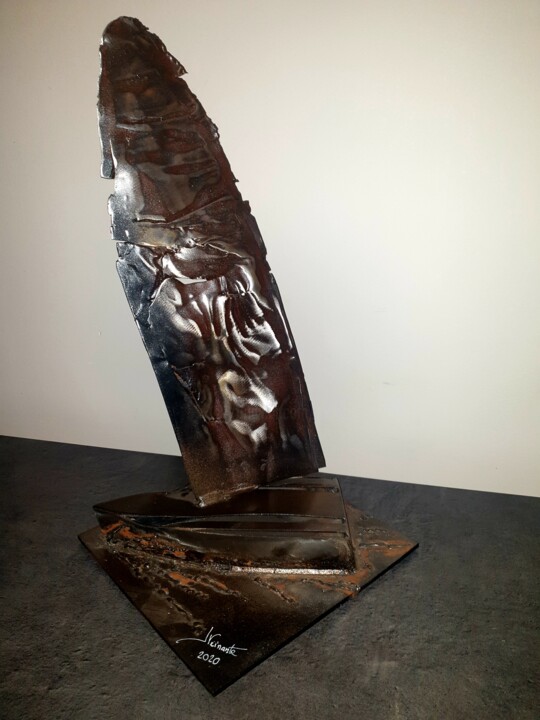 Sculpture titled "voilier en acier ap…" by Jacques Veinante (jackart), Original Artwork, Metals