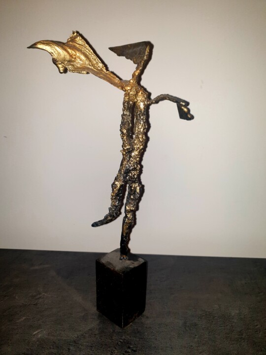 Sculpture titled "libre" by Jacques Veinante (jackart), Original Artwork, Metals