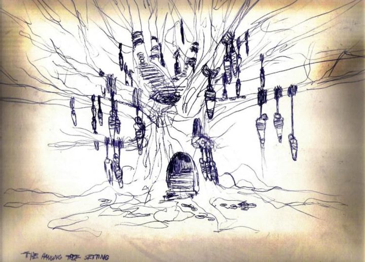 Dessin intitulée "The Hanging Tree" par Jack-Caine Silverman, Œuvre d'art originale