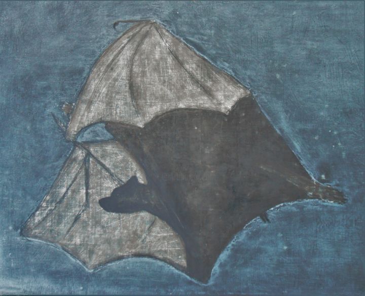 Painting titled "shadow-of-the-bat-2…" by Josh Honeyman, Original Artwork