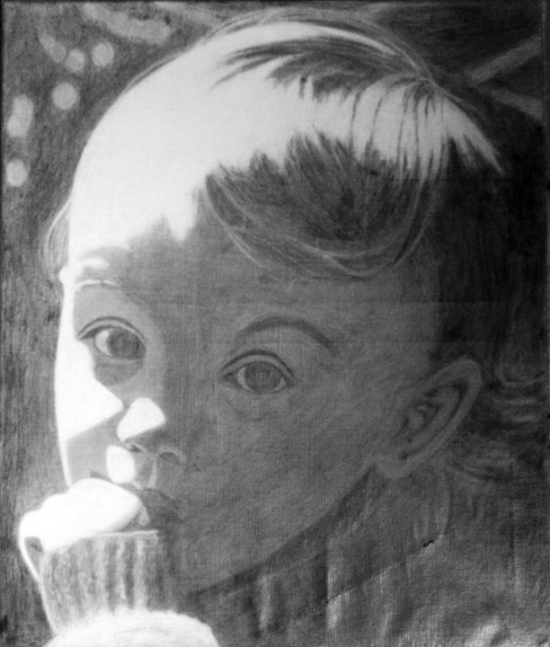 Desenho intitulada "Robin" por Jack Mast, Obras de arte originais, Carvão