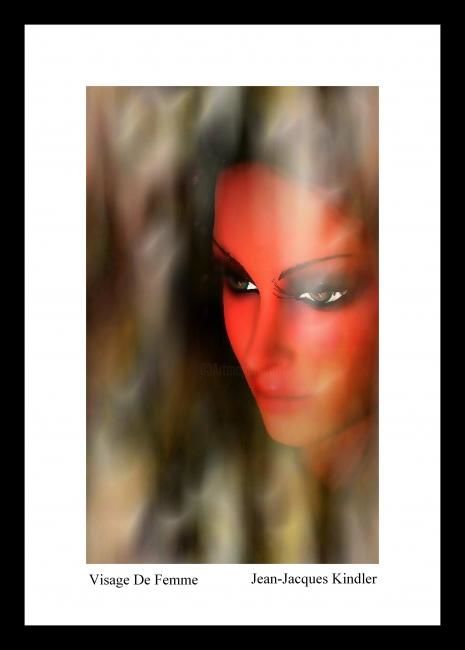 Digital Arts titled "Visage de femme" by Jacky-Art, Original Artwork