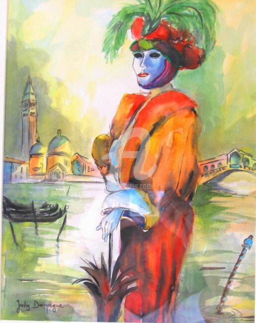 Peinture intitulée "Belle Vénitienne" par Jacky Dumergue, Œuvre d'art originale