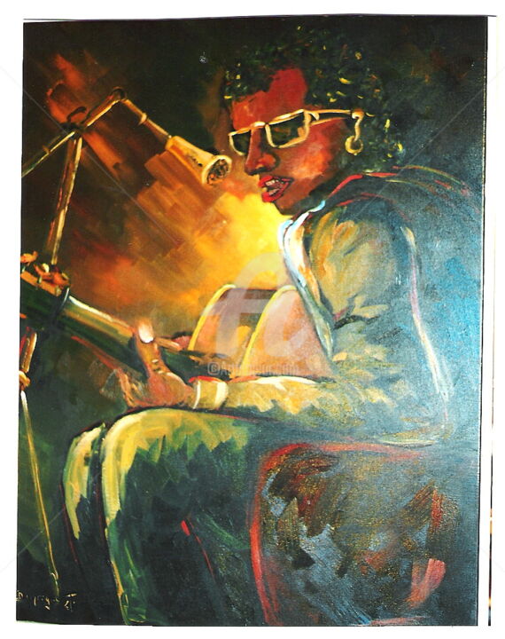 Картина под названием "Chante-le-blues.jpg" - Jacky Dumergue, Подлинное произведение искусства