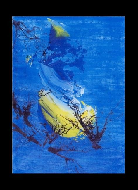 Painting titled "Composition de Bleu…" by Jacky Duvigneau, Original Artwork