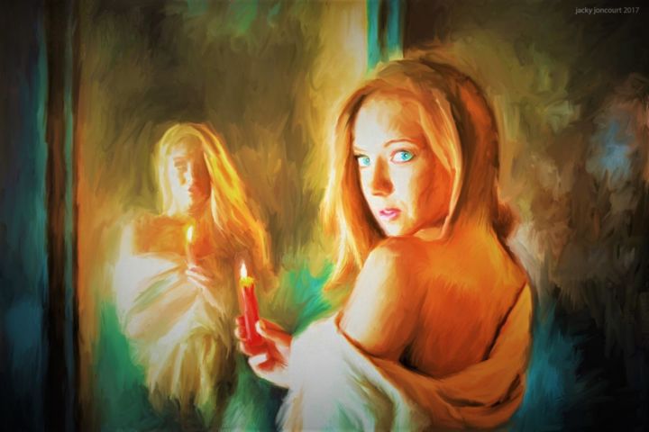 Digital Arts titled "miroir ? miroir ?" by Jacky Joncourt, Original Artwork, Digital Painting