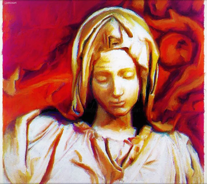 Digital Arts titled "Vierge de Pitié...p…" by Jacky Joncourt, Original Artwork, Digital Painting