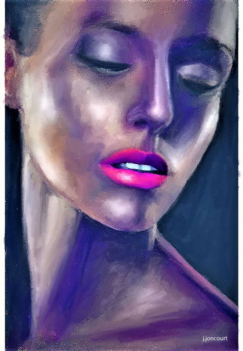 Digital Arts titled "femme700.jpg" by Jacky Joncourt, Original Artwork, Digital Painting