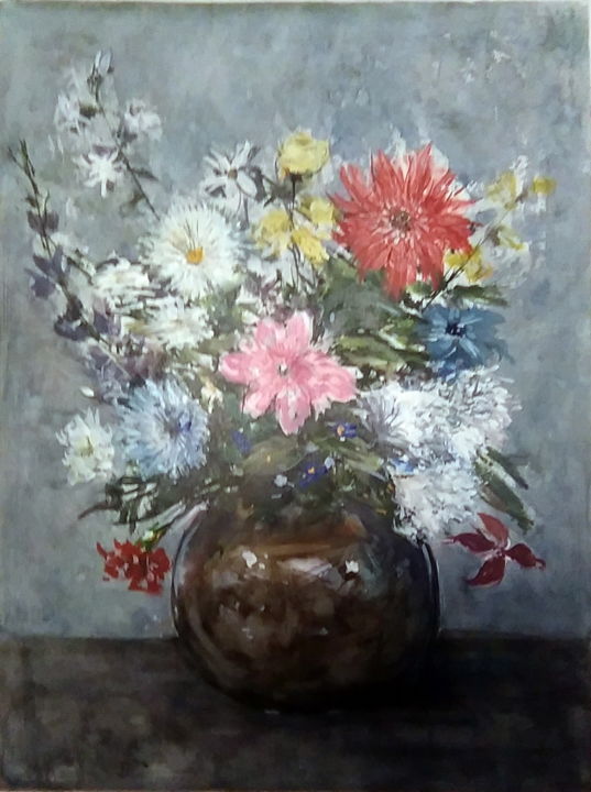 Peinture intitulée "Bouquet champêtre" par Jacky Monka, Œuvre d'art originale, Aquarelle