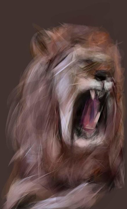 Digital Arts titled "Le lion rugissant..." by Jacky Patin, Original Artwork