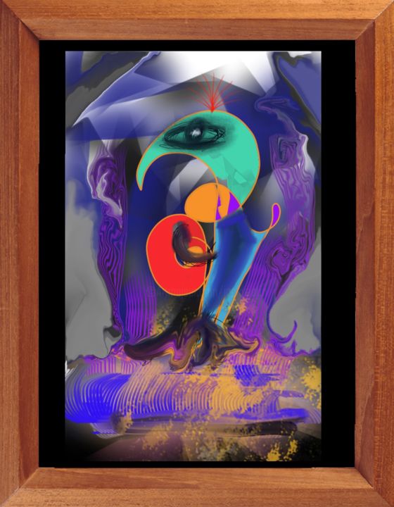 Arts numériques intitulée "Délire cérébral..." par Jacky Patin, Œuvre d'art originale, Peinture numérique