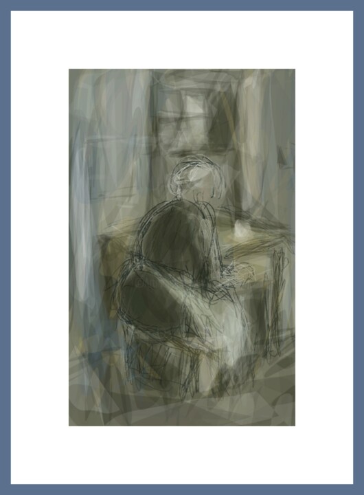 Arts numériques intitulée "Grand-mère..." par Jacky Patin, Œuvre d'art originale, Peinture numérique