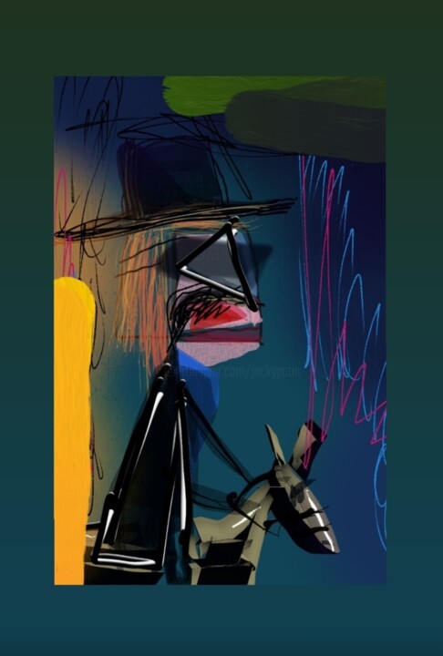 Arts numériques intitulée "Le Zorro anonyme..." par Jacky Patin, Œuvre d'art originale, Peinture numérique