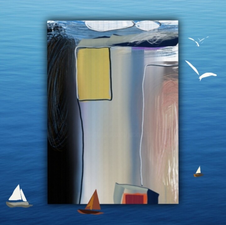 Arte digitale intitolato "Les bateaux égarés.…" da Jacky Patin, Opera d'arte originale, Pittura digitale