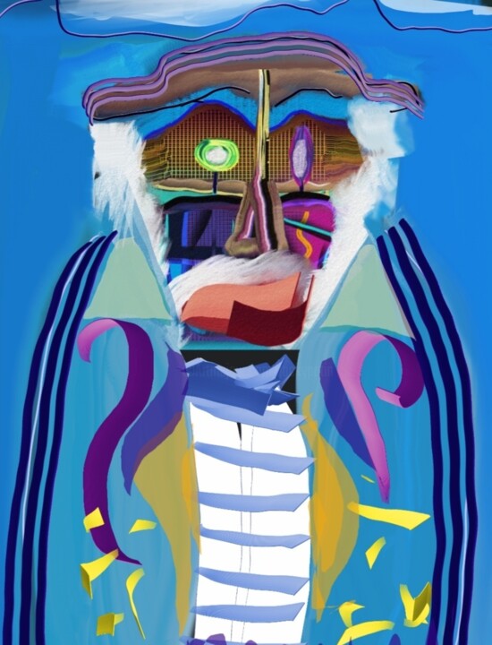 Digitale Kunst getiteld "Pierrot le fou..." door Jacky Patin, Origineel Kunstwerk, Digitaal Schilderwerk
