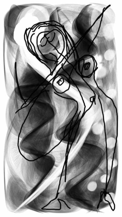 Grafika cyfrowa / sztuka generowana cyfrowo zatytułowany „la danseuse” autorstwa Jacky Patin, Oryginalna praca