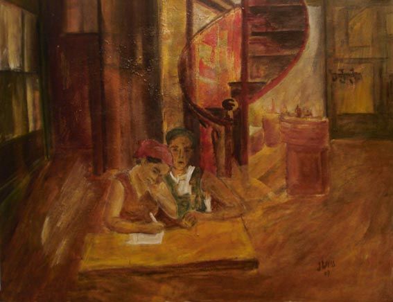 Peinture intitulée "La lettre" par Jaclyn Wiss, Œuvre d'art originale,