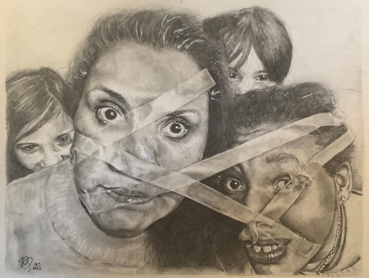 Dessin intitulée "Trapped" par Jacob Haws, Œuvre d'art originale, Graphite