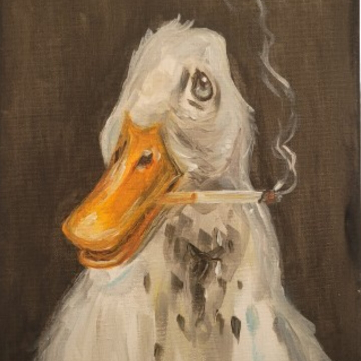 Ugly Duck, Original Acrylic Painting On , Painting by Jacot Cristian