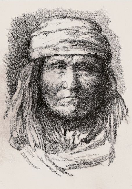 Chef Apache (Portrait)., Pintura por Jacques Copau | Artmajeur