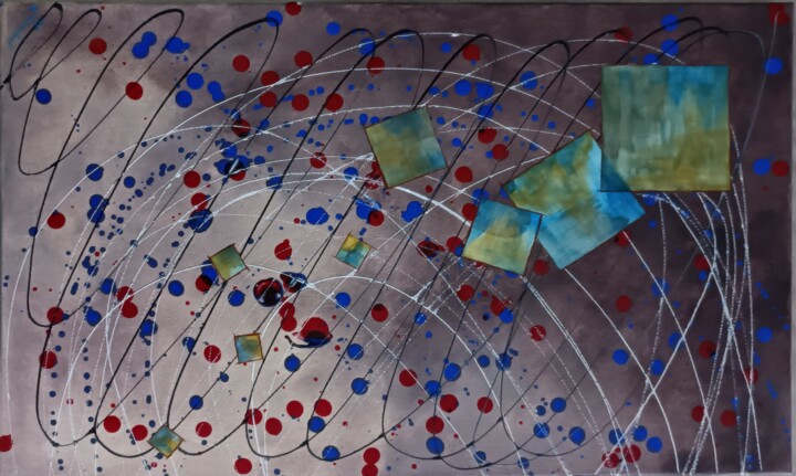 Peinture intitulée "Univers parallèle n…" par Jacqueline Chatelain, Œuvre d'art originale, Acrylique Monté sur Châssis en bo…