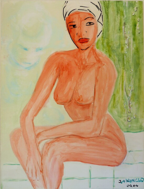 绘画 标题为“Nu au bain de vapeur” 由Jacqueline Claux (Jaklinclo), 原创艺术品, 丙烯