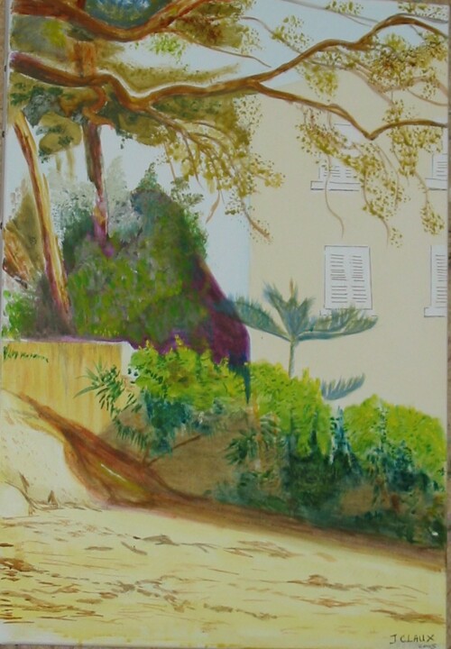 Painting titled "le jardin de sable" by Jacqueline Claux (Jaklinclo), Original Artwork, Acrylic