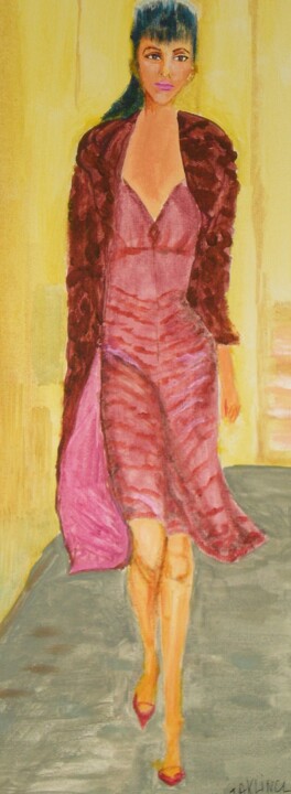 Painting titled "Pretty woman" by Jacqueline Claux (Jaklinclo), Original Artwork, Acrylic