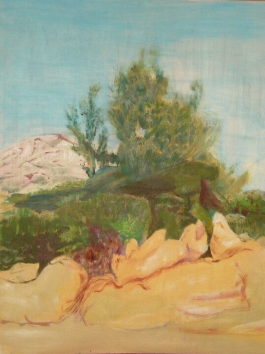 Peinture intitulée "Le pin maritime" par Jacqueline Claux (Jaklinclo), Œuvre d'art originale, Huile