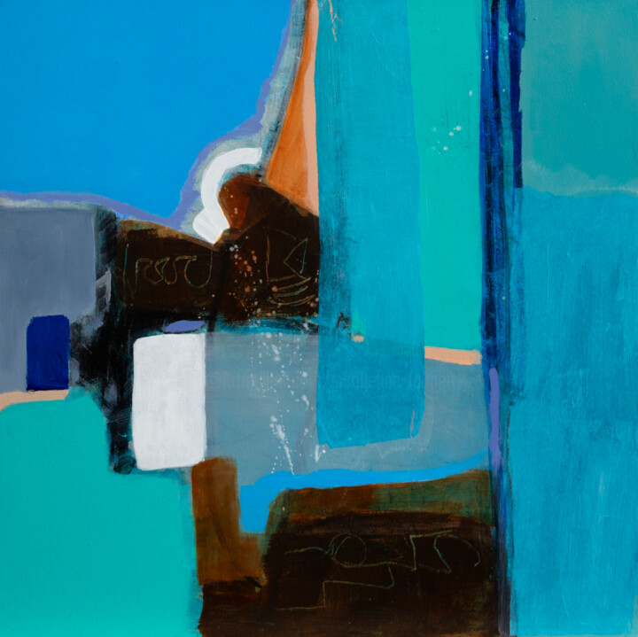 Pintura intitulada "So Blue 3" por Jacqueline Faubert, Obras de arte originais, Acrílico