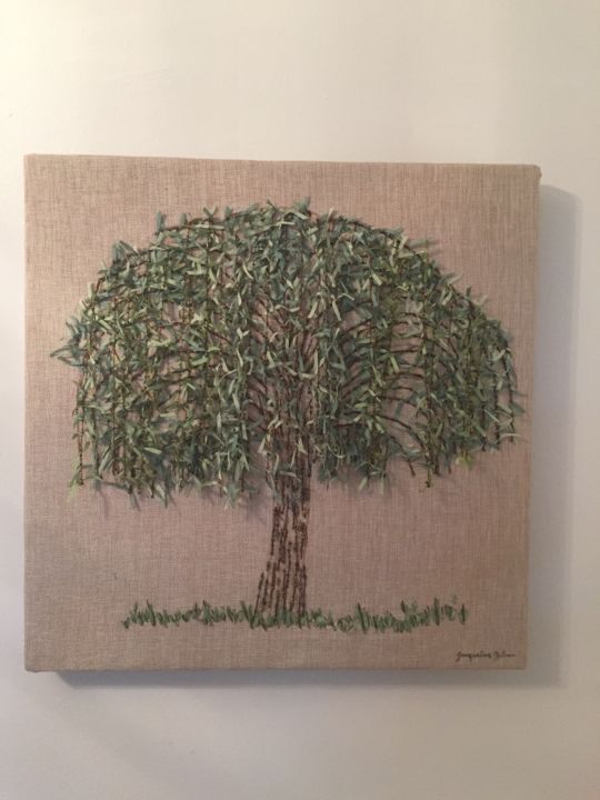 Textile Art titled "Willow Tree" by Jacquelinejoann, Original Artwork
