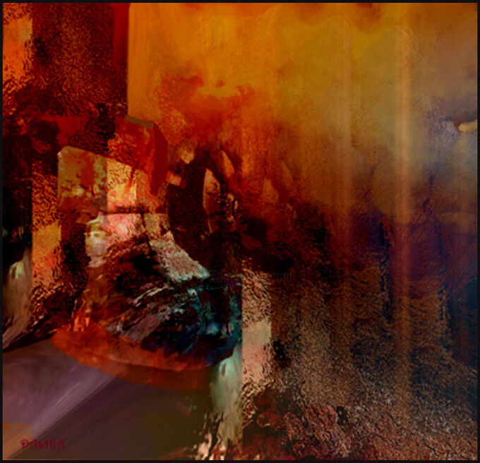 Digital Arts titled "Le Secret des Murs" by Jacqueline Jouan (Dalhia), Original Artwork, Digital Painting