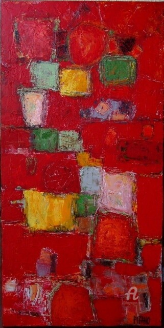 Malerei mit dem Titel "FORMES-PENSEES" von Jacqueline Pizano, Original-Kunstwerk, Acryl