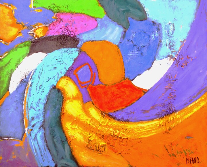 Картина под названием "CONTEMPLATION" - Jacqueline Pizano, Подлинное произведение искусства, Акрил Установлен на Деревянная…