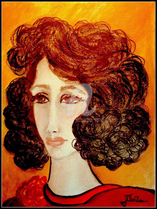 Pintura titulada "CARMELLA" por Jacqueline Sarah Uzan, Obra de arte original, Pastel