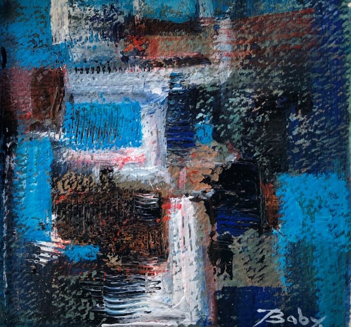Painting titled "912 #ArtistSupportP…" by Jacqueline Baby, Original Artwork, Acrylic Mounted on Cardboard