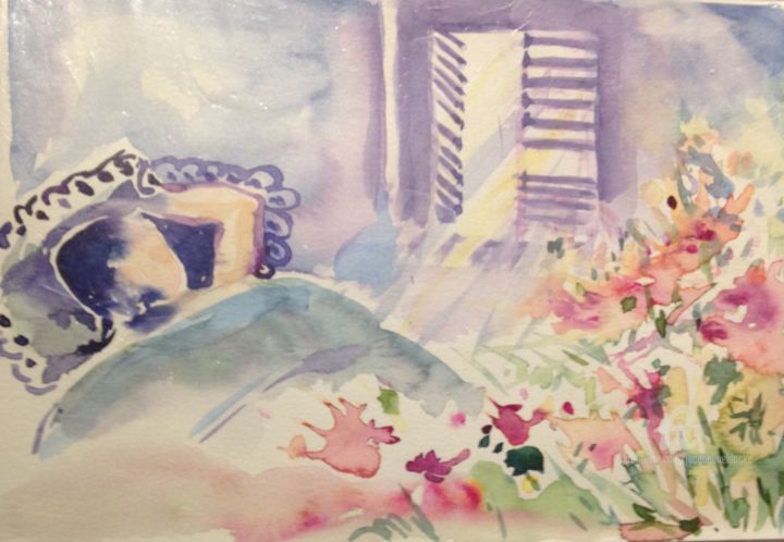 Painting titled "Magie" by Jacqueline Klocke, Original Artwork, Watercolor