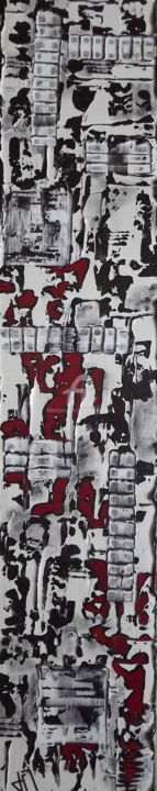 Painting titled "Totem en Frontal "E…" by Jacqueline Morandini, Original Artwork, Pigments Mounted on Wood Stretcher frame