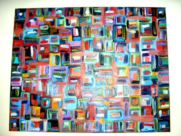 Painting titled "Red Colors" by Jacqueline Nalett, Original Artwork, Oil