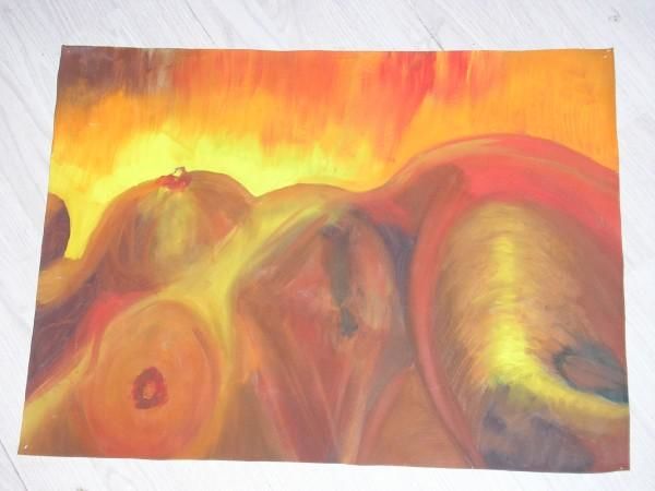 Painting titled "Reclining Nude" by Jacqueline Nalett, Original Artwork, Oil