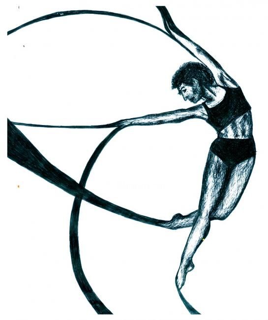 Drawing titled "Dancer in Flight" by Jacqueline Nalett, Original Art, Other