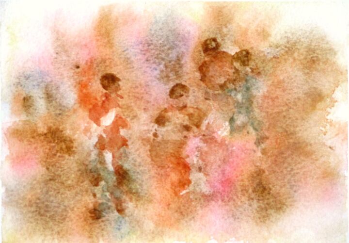 Painting titled "Aquarelle 11" by Jacqueline Pascaud, Original Artwork, Watercolor Mounted on Other rigid panel