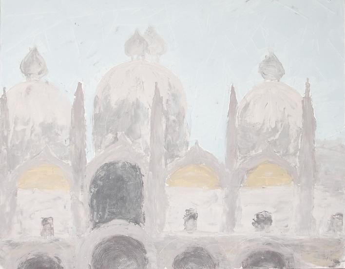 Peinture intitulée "Venise, coupoles de…" par Jacques Alberny, Œuvre d'art originale